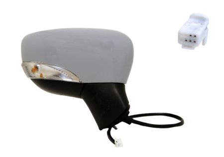 Espejo Retrovisor Completo Derecho Electrico (Para Pintar) Convexo (C/Intermitente) 5 Pines Nissan Micra K14 (2016.12->)