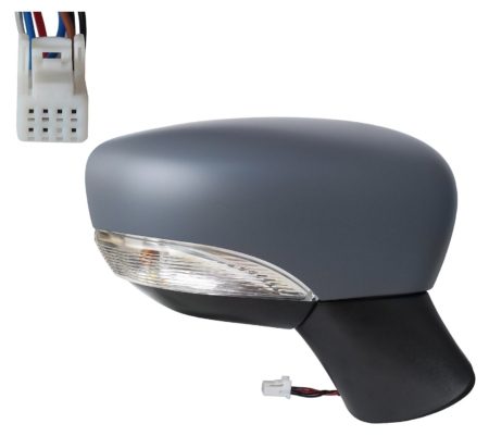Espejo Retrovisor Completo Derecho Electrico Térmico (Para Pintar) Convexo (C/Intermitente) 7 Pines Nissan Micra K14 (2016.12->)
