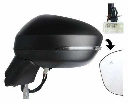 Espejo Retrovisor Completo Izquierdo Electrico Térmico (C/Intermitente) (Para Pintar) (C/Angulo Muerto) 9 Pines Nissan Qashqai (2021.04->)