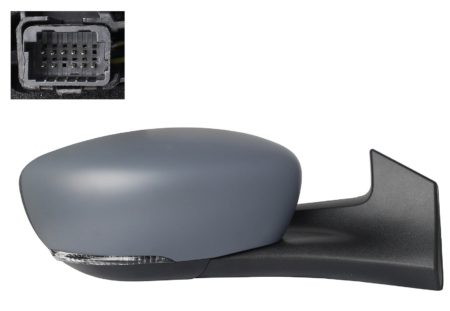 Espejo Retrovisor Completo Derecho Electrico Convexo Térmico (Para Pintar) (C/Intermitente) Abatible (C/Sensor) Temp 12 Pines Renault Zoe (2019.08->)