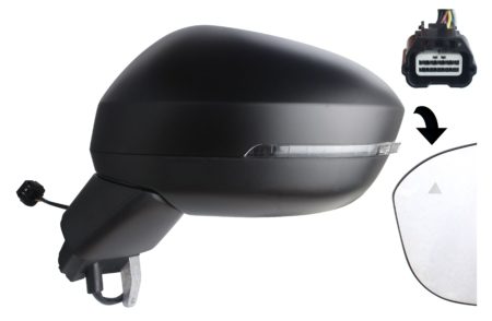Espejo Retrovisor Completo Izquierdo Electrico Térmico (C/Intermitente) (Para Pintar) Abatible Convexo (C/Angulo Muerto) 9 Pines Nissan Juke (2019.08->)
