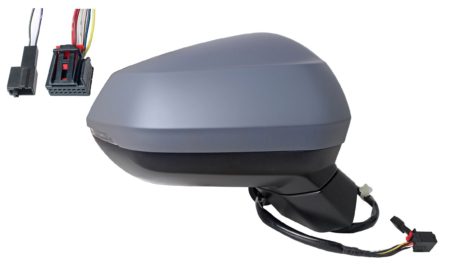 Espejo Retrovisor Completo Derecho Electrico (Para Pintar) Térmico (C/Intermitente) Convexo 6+2 Pines Audi Q2 (2016.06->)