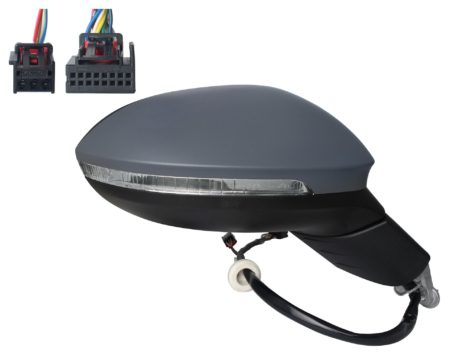 Espejo Retrovisor Completo Derecho Electrico Térmico Convexo (C/Intermitente) (C/Memoria) Abatible C/L Cort C/A Mor 11+3 Pines Volkswagen Golf VIII (2019.07->)