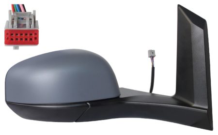 Espejo Retrovisor Completo Derecho Electrico Térmico Asferico Abatible (Para Pintar) (C/Angulo Muerto) 9 Pines Ford Transit Connect (2018.06->)