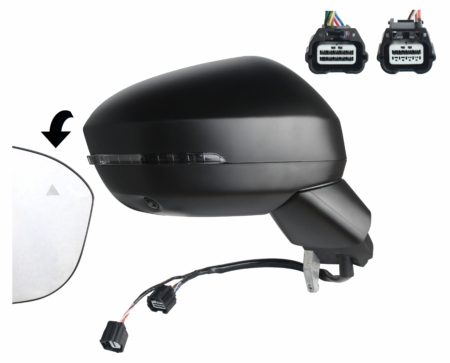 Espejo Retrovisor Completo Derecho Electrico Térmico (C/Intermitente) (Para Pintar) Abatible Convexo (C/Angulo Muerto) C/Cam 13 Pines Nissan Juke (2019.08->)