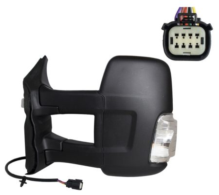 Espejo Retrovisor Completo Izquierdo Electrico Térmico Convexo (C/Intermitente Blanco) (Brazo Largo) 16w 6 Pines Ford Transit (2019.05->) (Ch/Long)