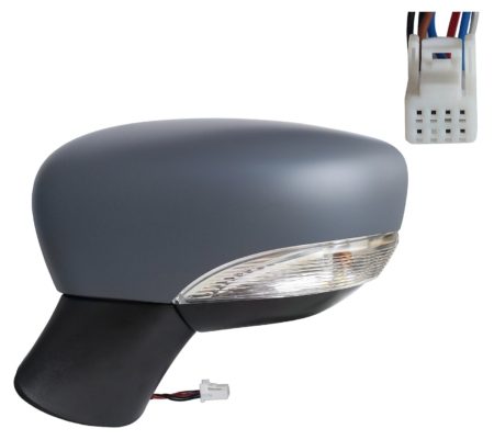Espejo Retrovisor Completo Izquierdo Electrico Térmico (Para Pintar) Convexo (C/Intermitente) 7 Pines Nissan Micra K14 (2016.12->)