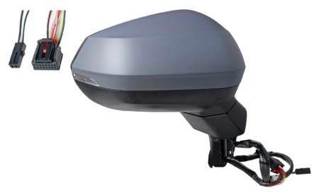 Espejo Retrovisor Completo Derecho Electrico (Para Pintar) Térmico Abatible (C/Memoria) (C/Intermitente) Convexo Angulo/Mor Ant/Enc 14+2 Pines Audi Q3 (2018.07->)