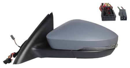 Espejo Retrovisor Completo Izquierdo Electrico Térmico Abatible (C/Intermitente) (C/Luz de Cortesía) Convexo Electrico (C/Memoria) (C/Angulo Muerto) 15+2 Pines Skoda Octavia (2017.01->)