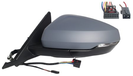 Espejo Retrovisor Completo Izquierdo Electrico (Para Pintar) Abatible Asferico Térmico (C/Intermitente) (C/Angulo Muerto) 8+2 Pines Audi A1 (2018.07->)