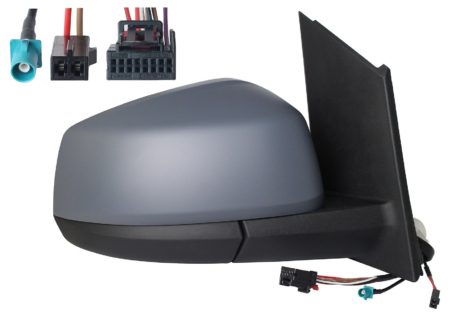 Espejo Retrovisor Completo Derecho Electrico Térmico (Para Pintar) Abatible C/Antena Convexo (C/Angulo Muerto) 7+2+1 Pines Volkswagen Caddy V (2020.09->)