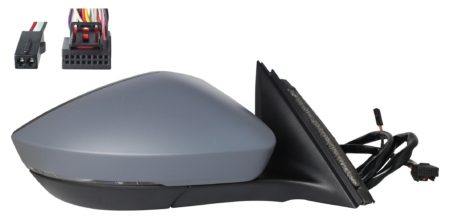 Espejo Retrovisor Completo Derecho Electrico (Para Pintar) (C/Intermitente) Convexo Térmico 6 Pines Skoda Superb III (2015.03->)