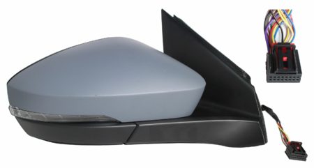 Espejo Retrovisor Completo Derecho Electrico Abatible (C/Memoria) (Para Pintar) Térmico (C/Intermitente) Convexo (C/Angulo Muerto) 14 Pines Volkswagen T-cross (2018.12->)