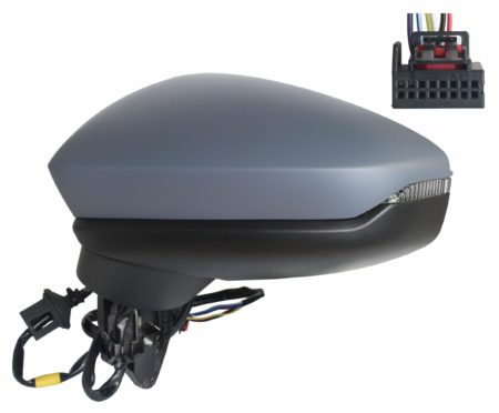 Espejo Retrovisor Completo Izquierdo Electrico Térmico (C/Intermitente) (Para Pintar) Asferico 6 Pines Audi A3 (2020.04->)