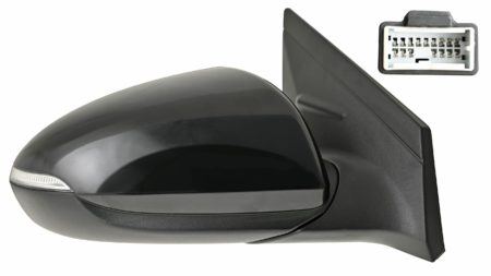 Espejo Retrovisor Completo Derecho Electrico Térmico (Para Pintar) (C/Intermitente) Abatible (C/Luz de Cortesía) Convexo 10 Pines Hyundai Ioniq (2016.10->) (Hybrido)