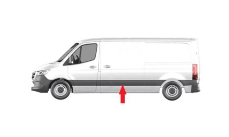 Moldura Izquierda Painel Lateral Frontal Chasis Corto Mercedes Sprinter (2018.02->)