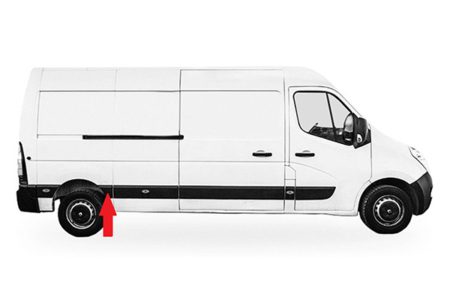 Moldura Panel Lateral Trasero Derecha/Paso De Rueda Renault Master III/Movano (2010.02->) (Corto/Largo)