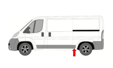 Moldura Lateral Izquierda Central/Trasero (S/Agujero Intermitente) Fiat Ducato/Boxer/Jumper (2006.04->) (Ch Medio)