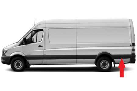 Moldura Panel Trasera Izquierda (C/Agujero Intermitente) Mercedes Sprinter/Crafter (2006->) (Chasis Largo)