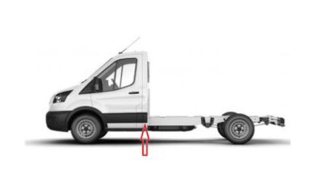 Moldura Lateral Izquierda Gris Ford Transit (2014.01->) (Chasis Corto Cab)