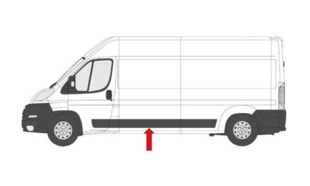 Moldura Panel Lateral Izquierda Negrochassis Corto Fiat Ducato/Boxer/Jumper (2014.04->) (Central)