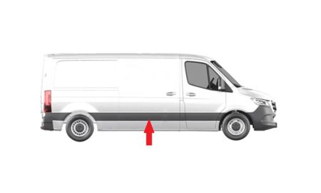 Moldura Derecha Painel Lateral Frontal Chasis Corto Mercedes Sprinter (2018.02->)